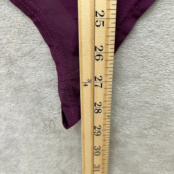 NWT Haute Monde Plum Mesh Floral Appliqué Bodysuit Bell Sleeve No Return - Picture 15 of 15